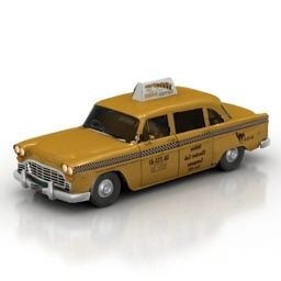 Mô hình xe taxi màu vàng 3d