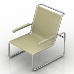 Mẫu ghế bành khung thép Thonet hiện đại 3d