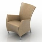Moderni nojatuoli ruskeaa nahkaa