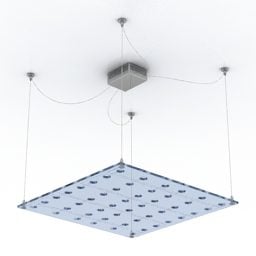 Square Shade Luster Lamp 3d modell