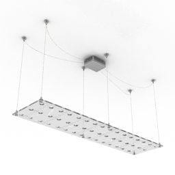 Modelo 3d de lâmpada lustrosa de teto de escritório