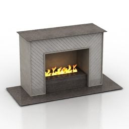 Stone Fireplace Simple Style 3d model
