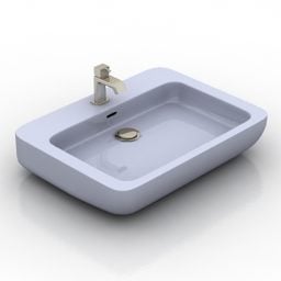 3d модель раковини для ванної кімнати зі змішувачем
