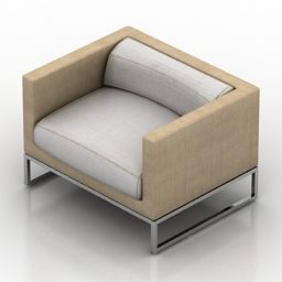 米色扶手椅3d模型