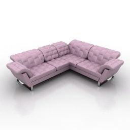 Klädd L-soffa Chesterfield 3d-modell