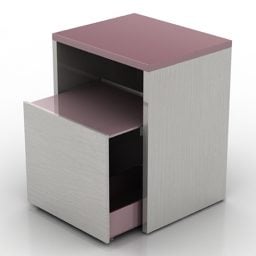 میز کار با قفسه کتاب مدل سه بعدی