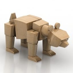 צעצוע דוב מעץ דגם תלת מימד לגו