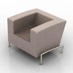 Fotel tapicerowany Pad Model 3D