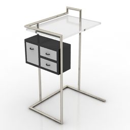3д модель стеклянного стола Petite с ящиками
