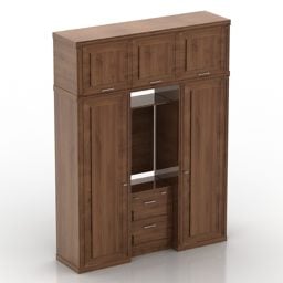Schlafzimmer Kleiderschrank Walnüsse Holz 3D-Modell