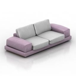 3д модель дивана с мягкой обивкой с низкой спинкой