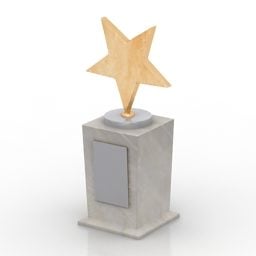 Modello 3d a forma di stella del trofeo