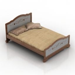 Antiek bed houten platform 3D-model