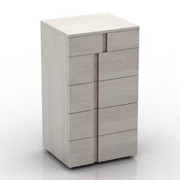 Modelo 3D de móveis de armário branco contemporâneo