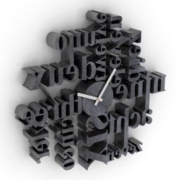 Typography Clock 3d model