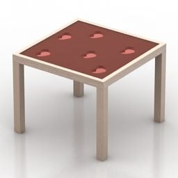 Square Table Wooden Platform 3d model