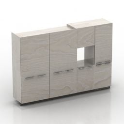 3д модель современного шкафчика с открытым окном