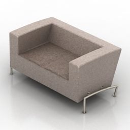 Sohva verhoiltu beige väri 3d malli