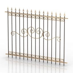 Wrought Iron Fence Brass Pained