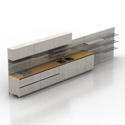Modello 3d dell'armadio da cucina a un lato