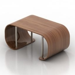3д модель изогнутого стола-скамьи