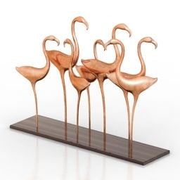 3д модель статуэтки Фламинго