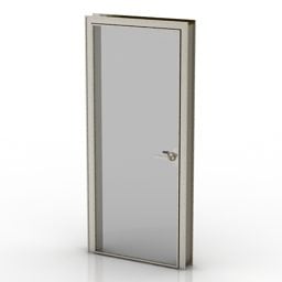 Door White Painted With Handle 3d model