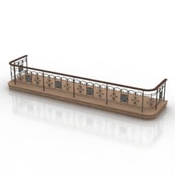 نموذج سياج الشرفة العتيقة ثلاثي الأبعاد