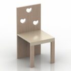 Einfacher Stuhl mit Holzplatte zurück