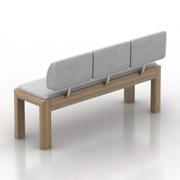 3D model staré jednoduché dřevěné židle