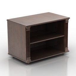 卧室床头柜棕色木3d模型