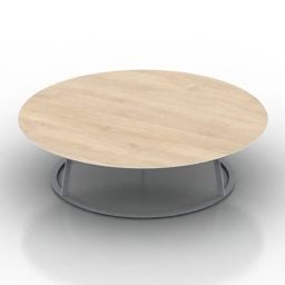 Round Wood Table Albino 3d model