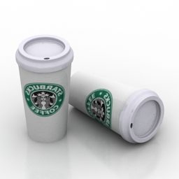 Mô hình 3d cốc cà phê Starbucks Takeaway