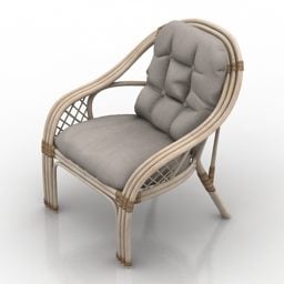مدل سه بعدی صندلی راحتی قاب حصیری