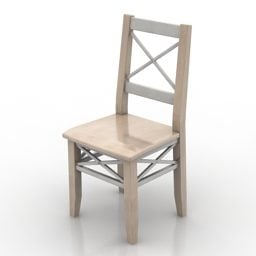 كرسي ريفي خشب رماد نموذج ثلاثي الأبعاد
