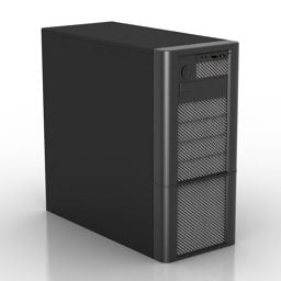 3д модель корпуса ПК черного цвета для процессора