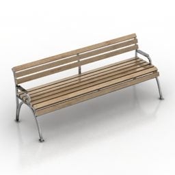 Wood Bench Outdoor Furniture 3d model