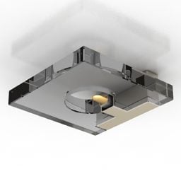 3д модель современного квадратного стеклянного потолочного светильника