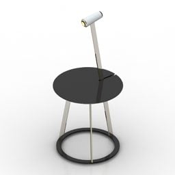 Sgabello moderno Tavolo Albino con lampada modello 3d