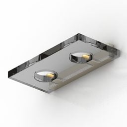 유럽 ​​검은 철 벽 램프 3d 모델