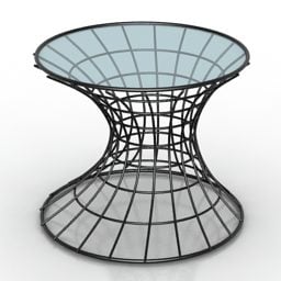 Runder Couchtisch, Wireframe-Form, 3D-Modell