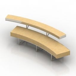 Model 3d Sofa Bangku Lengkung Monte