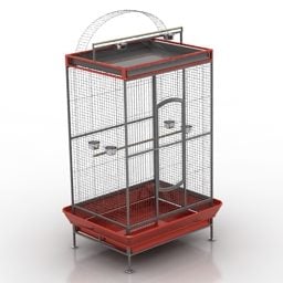 Modello 3d in materiale d'acciaio per gabbia per uccelli