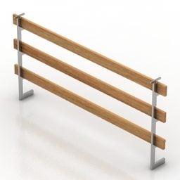 Wood Bar Fence 3d model