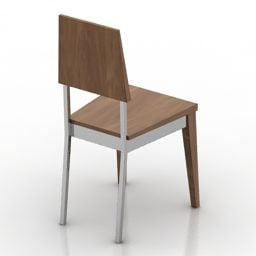 Wood Chair Iron Frame 3d model