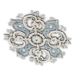 Roseta tallada decoración floral modelo 3d