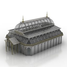 Modelo 3D do edifício do pavilhão industrial