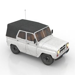 白色Uaz卡车3d模型