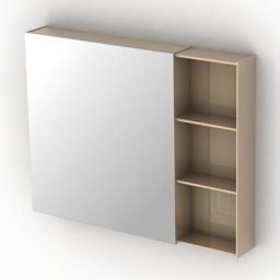 Minimalist Mirror With Shelf 3d model