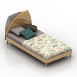 Single Bed Modern Platform 3d model